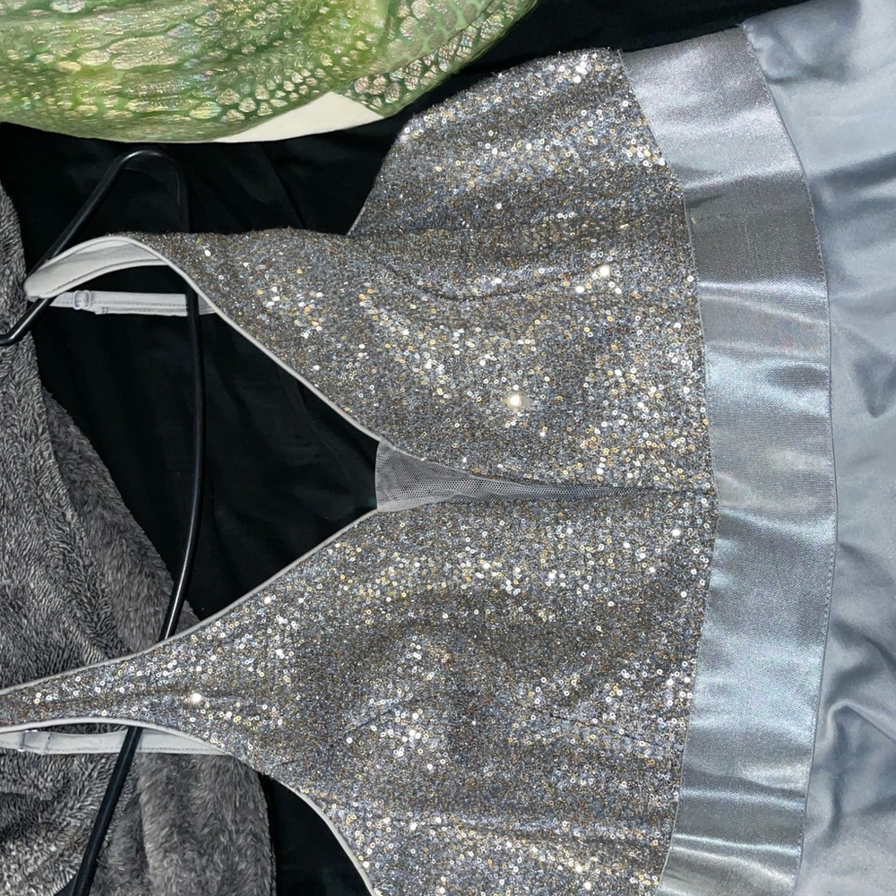 Silver and Gray Prom Dress